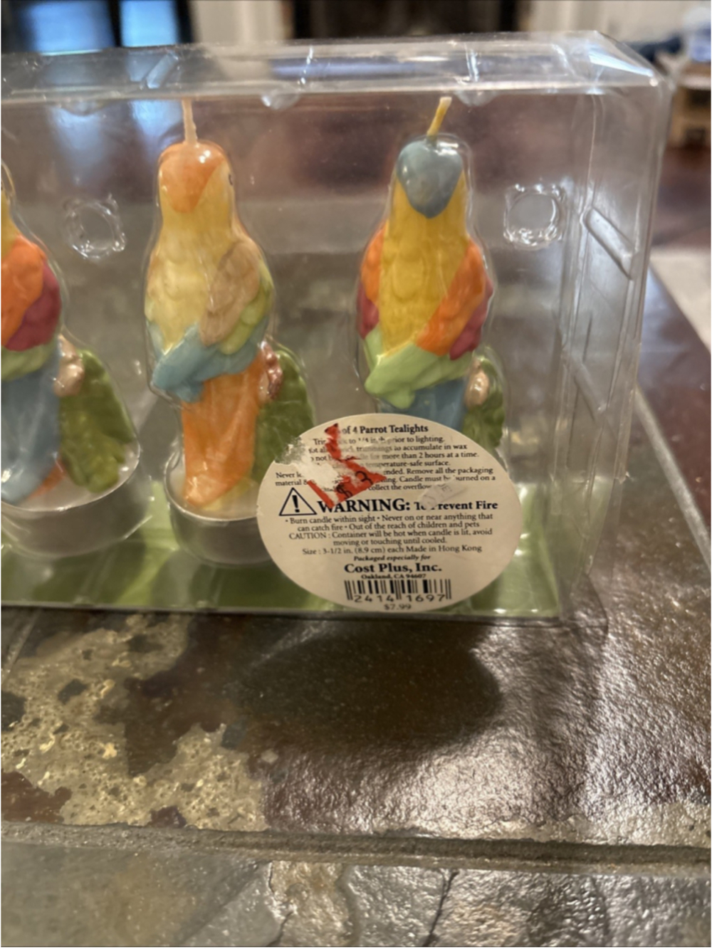 Small Colorful Parrot Tea Light Candles 4 New - Picture 6 of 7